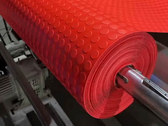 Large Coin Vinyl Flooring Roll-red