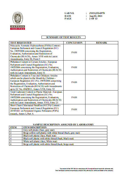 Quality Certificate 1