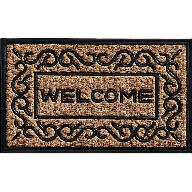 Embossed Rubber Backed Coir Mat